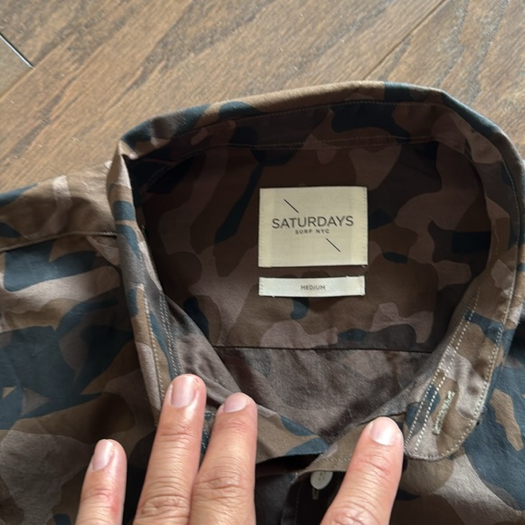 Saturday’s surf NYC camo long sleeve button down - Picture 2 of 4